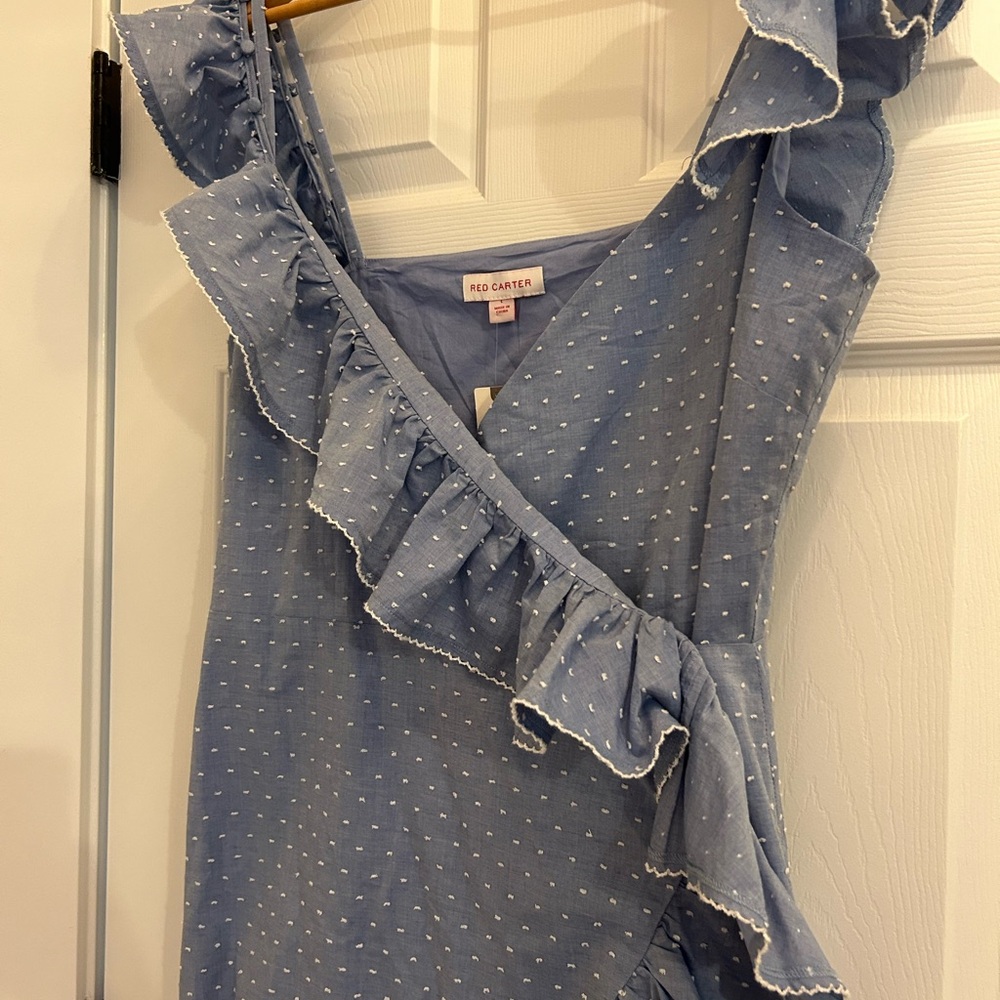 Red Carter (anthro) dot midi dress - Picture 2 of 3